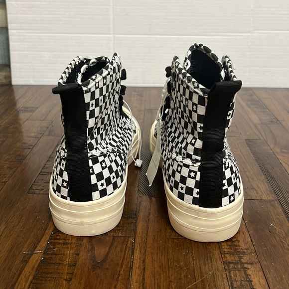 Zara Sneakers Stars Checkered Black and ivory high size 38 or 7 to 7.5 nwt - Picture 7 of 16